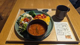 角川食堂にて|コラボメニュー永野アトリエ賄い飯/メニュー表とともに