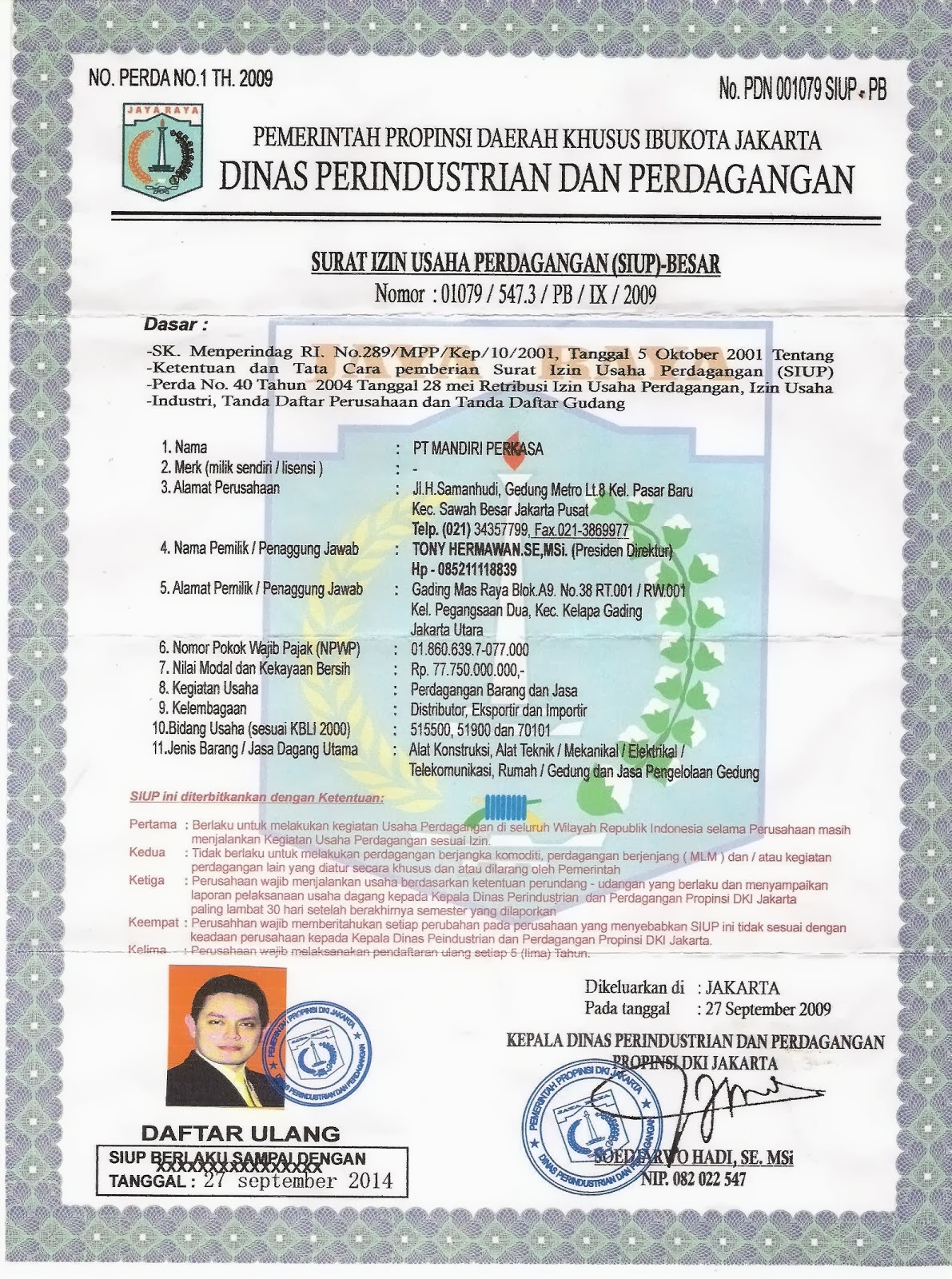 SIUP (Surat Izin Usaha Perdagangan) Arif Blog II