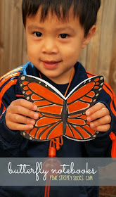 Easy DIY Butterfly Notebooks- Perfect to make from scrap cardboard and a great Valentine's Day gift too!  (Tell someone they set your heart aflutter!)