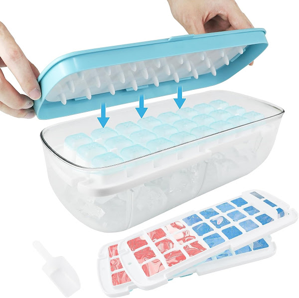 Ice Cube Tray with Lid and Bin