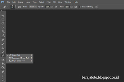 Cara kerja eraser tool pada photoshop