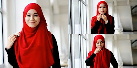 Cara Pake Hijab Segi Empat Simpel