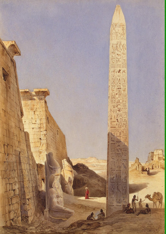 Karnak Palace in Thebes by Charles Pierron - Architecture, Landscape Drawings from Hermitage Museum
