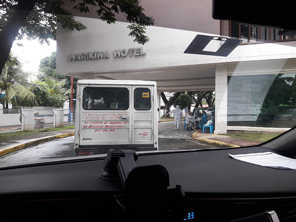 drive thru swab testing at Marikina Hotel