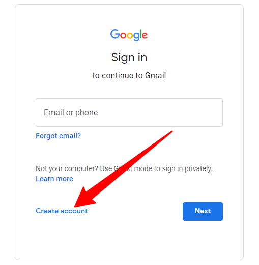 How to make new gmail account step 1