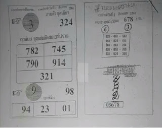 Thai Lottery 2nd Paper Full Set For 01-08-2018