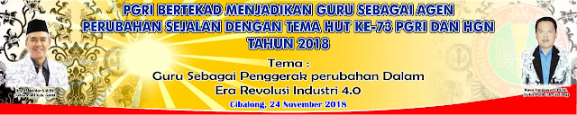 Contoh Spanduk HUT K3 73 PGRI dan HGN Tahun 2018, https://gurujumi.blogspot.com/