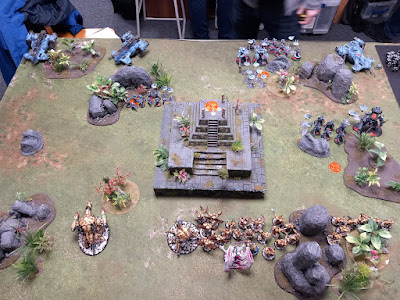 Warhammer 40k battle report between Chaos Space Marines and T'au. 1500pts