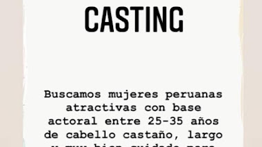 CASTING PERÚ: Se buscan MUJERES PERUANAS entre 25-35 años con base actoral para COMERCIAL