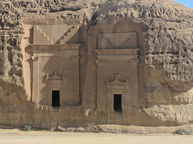 Visiting the tombs at Mada'in Saleh, Saudi Arabia