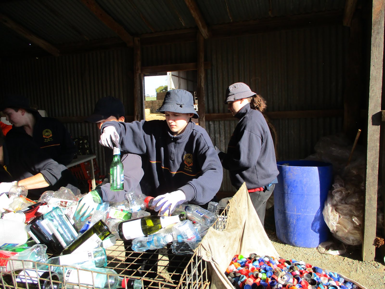 I am enjoying recycling at Monarto Zoo.