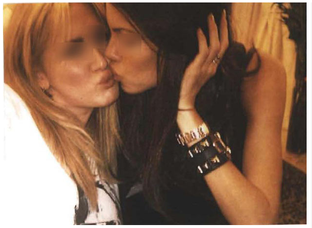 Here is a photo of two women kissing at one of Mr Berlusconi's Bunga