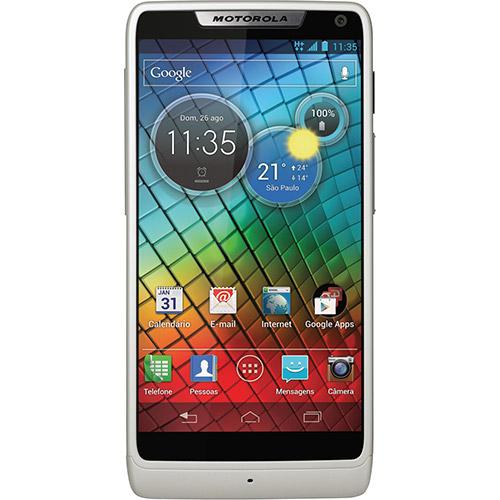 Smartphone Motorola RAZR i branco Android 4.0, Câmera de 8MP, 3G, Wi-Fi, Bluetooth, GPS, NFC, Memória Interna 8GB