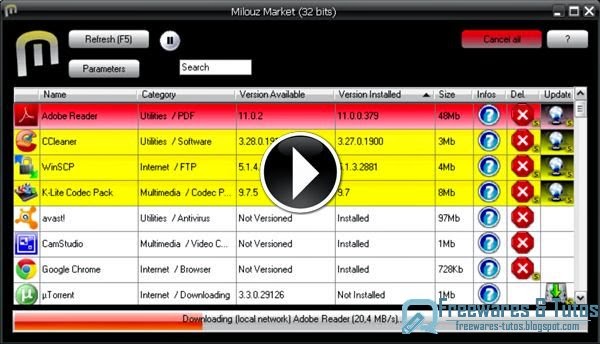 Milouz Market : un logiciel pratique pour télécharger et installer automatiquement plusieurs programmes gratuits