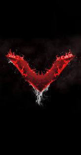 خلفيات شعار باتمان احمر مع خلفية سوداء بدقة 4K للايفون