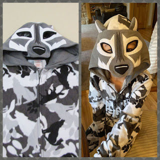 Images of a wolf union suit pajamas for boys