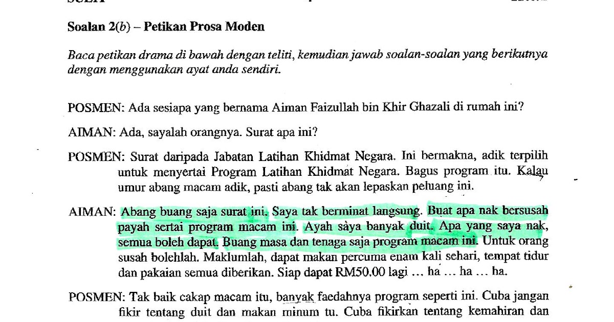 Laman Bahasa Melayu SPM: SOALAN KERTAS 2 BAHASA MELAYU SPM 