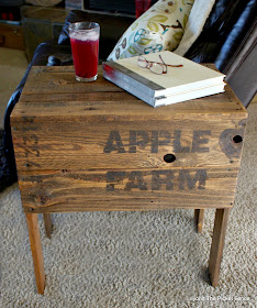 crate, stencils, table, salvaged wood, beyond the picket fence, http://bec4-beyondthepicketfence.blogspot.com/2015/04/apple-farm-crate-table.html