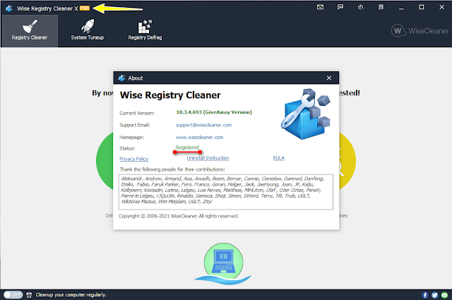 Wise Registry Cleaner Pro giveaway