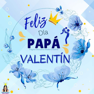 Solapín Feliz Día del Padre - Nombre Valentín para imprimir gratis