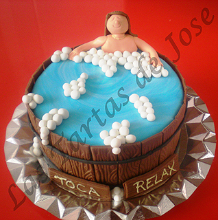 Tarta decorada Baño en el tonel.Las tartas de Jose. Castellón.