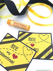 Bee Mine Lip gloss printable valentine @michellepaigeblogs.com