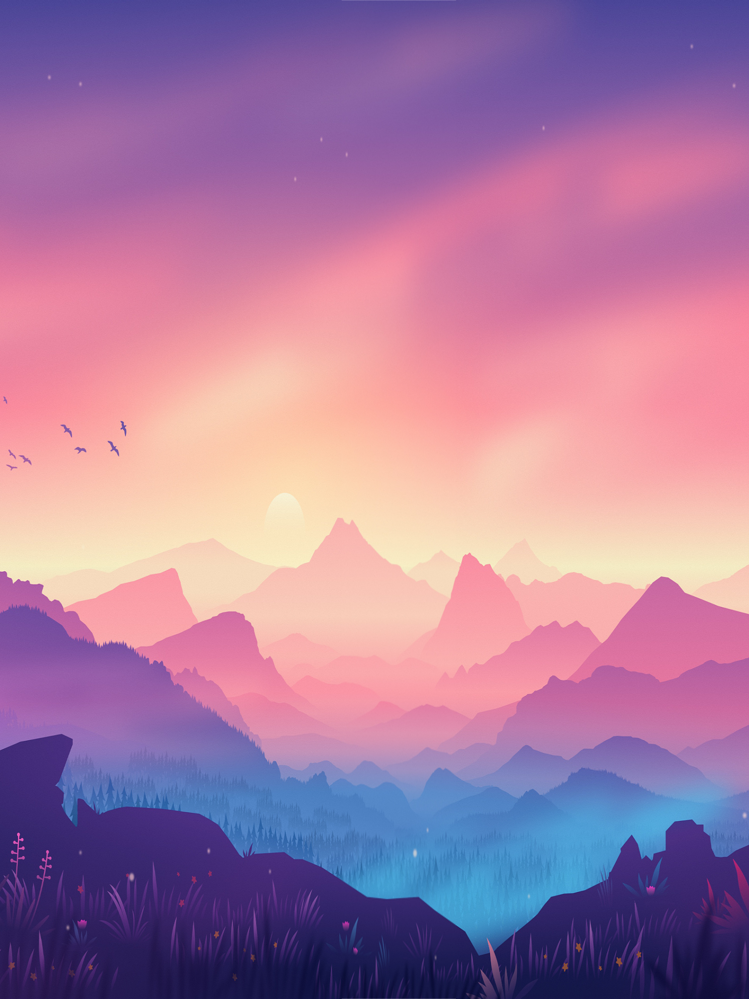 ILLUSTRATION OF A STUNNING VIEW. COOL IMAGE TO USE AS IPAD WALLPAPER