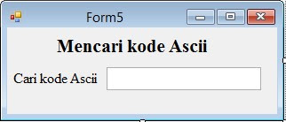  Mencari Kode ASCII