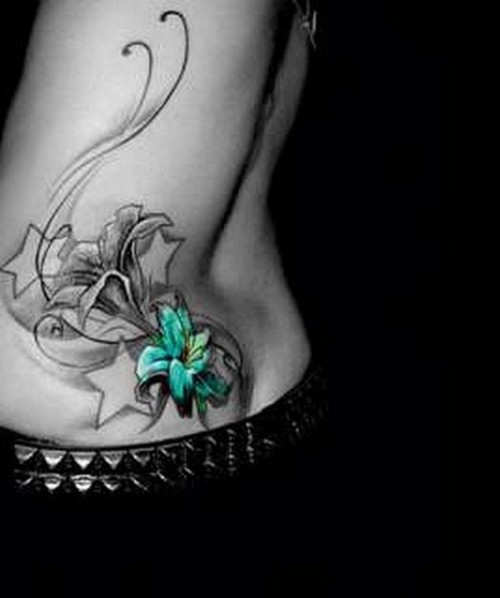 Labels Stars tattoo with flower tattoo designs