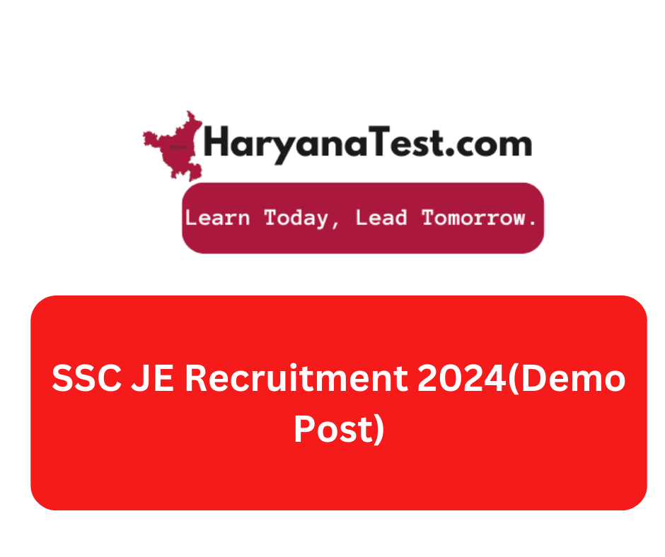 SSC JE Recruitment 2024(Demo Post)