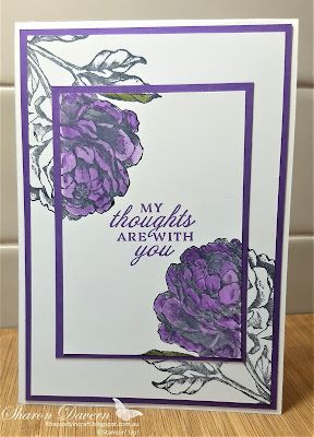 rhapsodyincraft, gorgeous grape, prized peony, layered cards, spotlight cards, in my thought cards, Stampin' Up! #colourcreationsshowcase