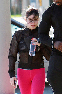 Ariel Winter in Black Top And Pink Tights