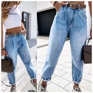 woman mom jeans pants boyfriend jeans for women with high waist leisure trousers ladies jeans denim US $12.66 + Shipping: US $5.83