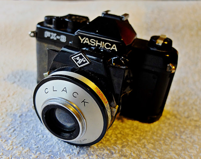 Clashica: Agfa Clack lens on Yashica FX-3 body