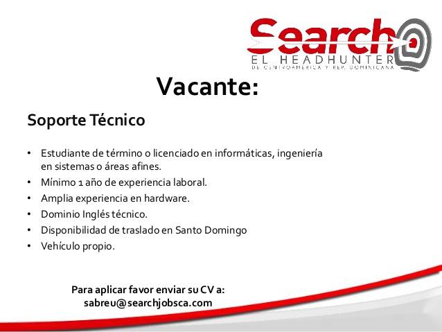 Empleo para Soporte Técnico en Informática  