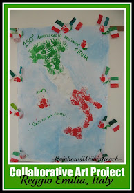 photo of: Painted Handprint Map of Italy