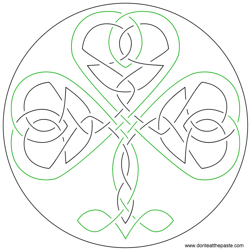Download Don't Eat the Paste: Shamrock Coloring Page and Embroidery Pattern