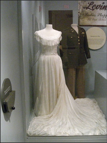 My grandmother's wedding dress It is made out a WWII silk parachute from