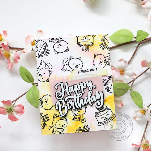 Sunny Studio Stamps: Notebook Die Focused Birthday Card by Isha Gupta (featuring Big Bold Greetings, Purrfect Birthday)