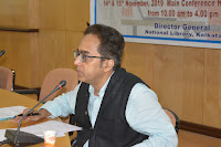 Rajat Chaudhuri speaking at National Library