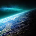 Galaxy With Earth view Wallpaper