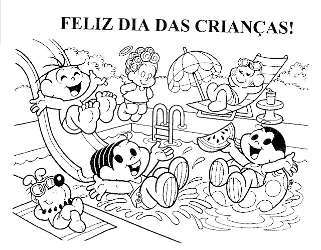 Turma da Mônica para colorir Dia das Crianças 