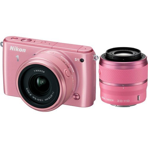 Nikon 1 S1 10.1 MP HD Digital Camera System with 11-27.5mm VR and 30-110mm VR 1 NIKKOR Lenses (Pink)