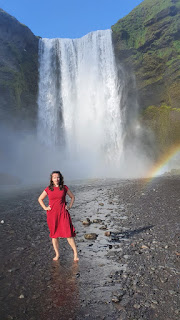 Lavinia at Skogafoss Waterfall, Iceland