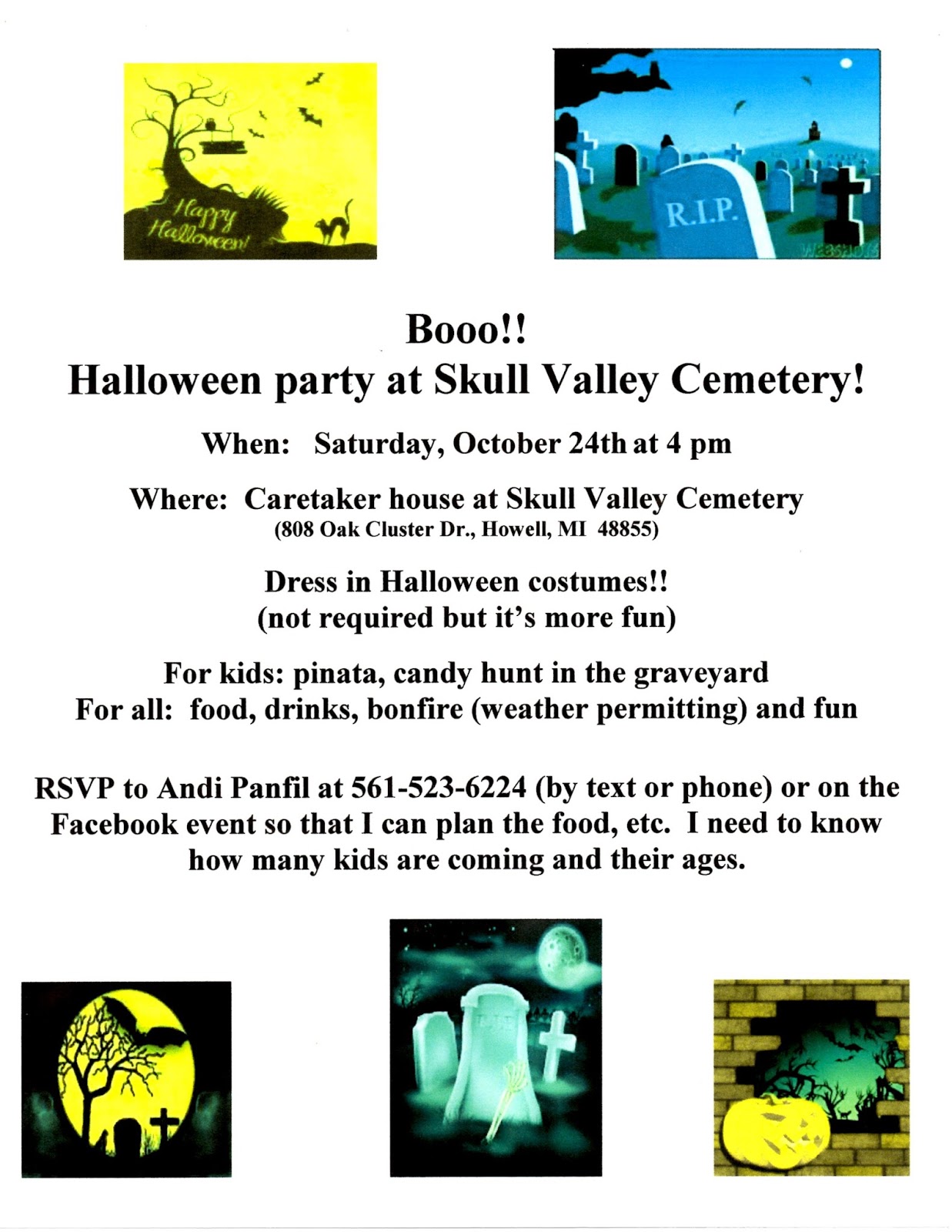 Create Fun Parties Another Haunted Halloween Party At Skull Valley Graveyard
