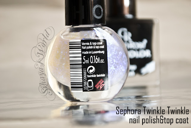 Sephora Twinkle Twinkle nail polish top coat swatch