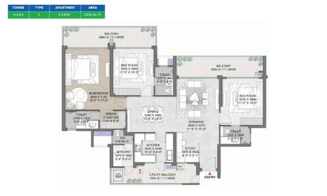 m3m mansion floor plan