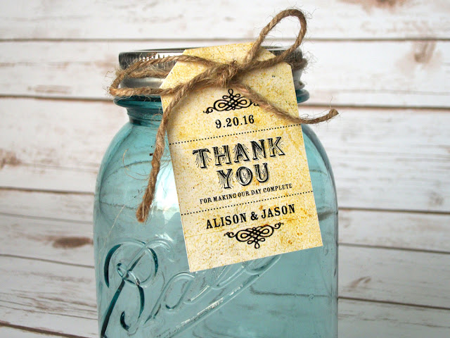 Vintage Thank You wedding favor hang tags