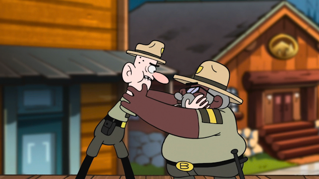 29+ LGBT Kid's Shows - Gravity Falls - Picture of two male characters looking at each other while profesisng their love