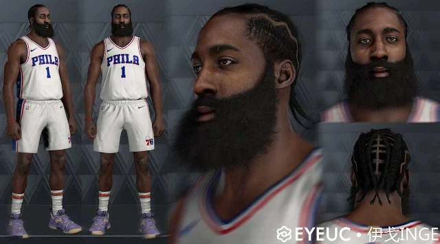 NBA 2K23 James Harden Cyberface & Body (4 Hairstyles)